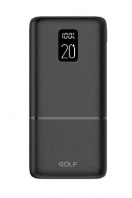 Портативное зарядное устройство GOLF P20LCDPD 20000 мАч DC 5V/2A, 9V/2A, 12V/1.5A, LED дисплей/ PD + QC/ Micro-USB/Type-C/2 USB , 22 W, черный