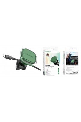 Держатель Borofone BH82 для смартфона, навигатора, на решетку вентиляции, магнит, зеленый