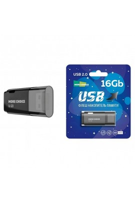 Флэш диск 16 GB USB 2.0 More Choice MF16 черный с колпачком