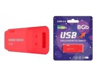 Флэш диск 8 GB USB 2.0 More Choice MF8 красный с колпачком