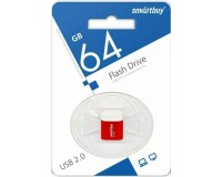 Флэш диск 64 GB USB 2.0 SmartBuy Lara Red с колпачком