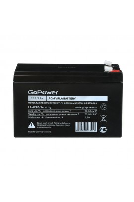 Аккумулятор для ИБП GoPower LA-1270 напряжение: 12В, емкость: 7 Ah клеммы T2/ F2, свинцово-кислотный