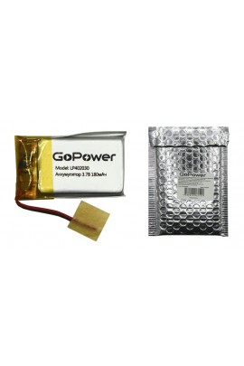 Аккумулятор GoPower - 180 mAh LP402030, Li-Pol