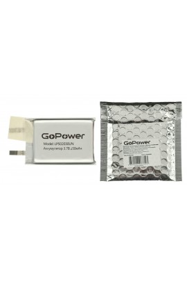 Аккумулятор GoPower - 250 mAh без защиты, LP502030UN, Li-Pol