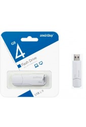 Флэш диск 4 GB USB 2.0 SmartBuy CLUE White с колпачком