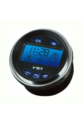 Часы автомобильные VST 7042V установка в штатное место панели приборов, дата, время, будильник, вольтметр, темпратура внутренняя и наружная