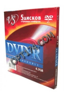 Диск VS DVD-R 4.7 Gb 16x конверт по 5 шт.