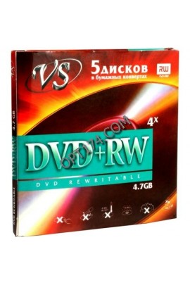 Диск VS DVD+RW 4.7 Gb 4x конверт/5