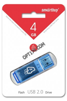 Флэш диск 4 GB USB 2.0 SmartBuy Glossy Blue с колпачком
