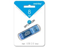 Флэш диск 8 GB USB 2.0 SmartBuy Glossy Blue с колпачком