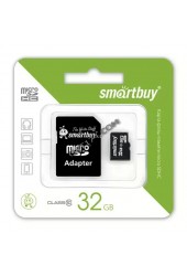 Флэш карта microSDHC 32 GB SmartBuy Class 10 с адаптером