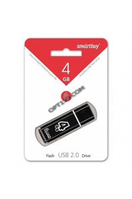 Флэш диск 4 GB USB 2.0 SmartBuy Glossy Black с колпачком