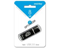 Флэш диск 8 GB USB 2.0 SmartBuy Glossy Black с колпачком