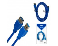 Кабель USB A штекер - USB A гнездо SmartBuy длина 1, 8м, USB3.0, пакет, синий (K870)