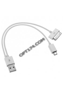 Шнур USB A штекер - штекер iPhone 4+microUSB Орбита 0, 3 м (BS-3065), цветной