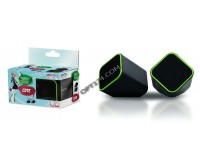 Акустические системы 2.0 SmartBuy SBA-2580 CUTE 2х3Вт питание от USB, регулятор громкости, аудиовход, черно-зеленый