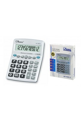 Калькулятор Kenko 1048-12 настольный, 12 разрядный, размер 16х20 см, серебристый