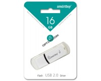 Флэш диск 16 GB USB 2.0 SmartBuy Paean White с колпачком