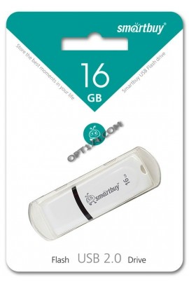 Флэш диск 16 GB USB 2.0 SmartBuy Paean White с колпачком