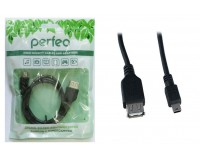Кабель miniUSB Perfeo длина 0, 5м, на USB A гнездо, пакет, черный (U4201)
