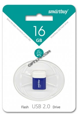 Флэш диск 16 GB USB 2.0 SmartBuy Lara Blue с колпачком