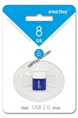 Флэш диск 8 GB USB 2.0 SmartBuy Lara Blue с колпачком