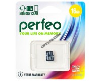 Флэш карта microSDHC 16 GB Perfeo Class 10 без адаптера