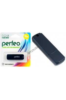Флэш диск 16 GB USB 2.0 Perfeo C05 Black с колпачком
