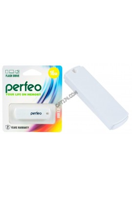 Флэш диск 16 GB USB 2.0 Perfeo C05 White с колпачком