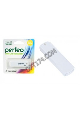Флэш диск 32 GB USB 2.0 Perfeo C05 White с колпачком