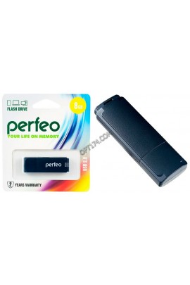 Флэш диск 8 GB USB 2.0 Perfeo C04 Black с колпачком