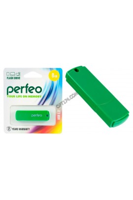 Флэш диск 8 GB USB 2.0 Perfeo C05 Green с колпачком