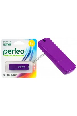 Флэш диск 8 GB USB 2.0 Perfeo C05 Purple с колпачком