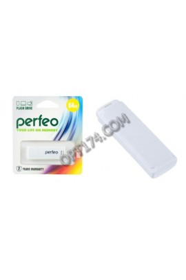 Флэш диск 64 GB USB 2.0 Perfeo C04 White с колпачком