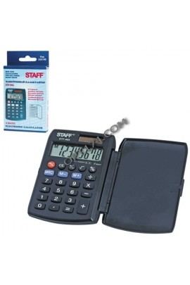 Калькулятор STAFF STF-883-8 карманный, 8 разрядный, двойное питание, размер 9, 5х6, 2 см, черный (250196)