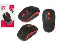 Мышь беспроводная SmartBuy SBM-344CAG-KR USB Optical(800/1200/1600dpi) черно-красная, 2 кнопки+кнопка-колесо кнопка смены разрешения, встроенный аккумулятор зарядкой от USB, блистер