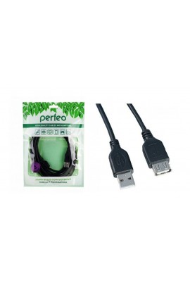 Кабель USB A штекер - USB A гнездо Perfeo длина 3.0м, черный (U4504)