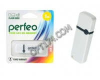 Флэш диск 8 GB USB 2.0 Perfeo C07 White с колпачком