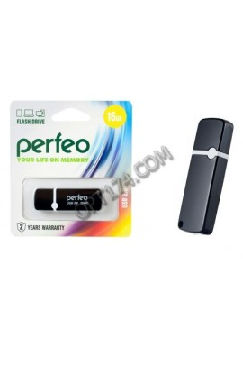 Флэш диск 16 GB USB 2.0 Perfeo C07 Black с колпачком
