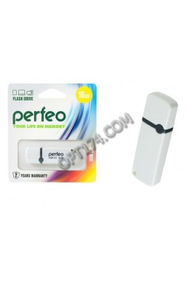 Флэш диск 16 GB USB 2.0 Perfeo C07 White с колпачком