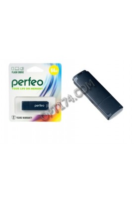 Флэш диск 64 GB USB 2.0 Perfeo C04 Black с колпачком