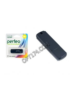 Флэш диск 64 GB USB 2.0 Perfeo C05 Black с колпачком