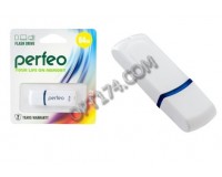 Флэш диск 64 GB USB 2.0 Perfeo C09 White с колпачком