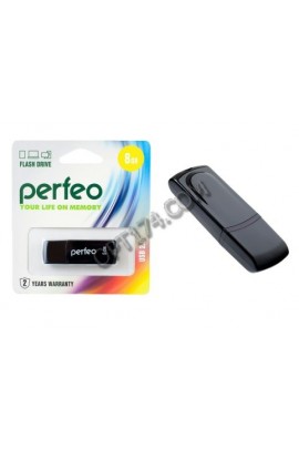 Флэш диск 8 GB USB 2.0 Perfeo C09 Black с колпачком
