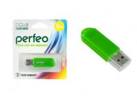 Флэш диск 16 GB USB 2.0 Perfeo C03 Green с колпачком
