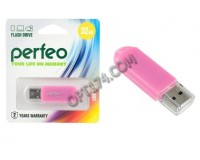 Флэш диск 32 GB USB 2.0 Perfeo C03 Pink с колпачком