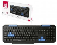Клавиатура SmartBuy SBK-221U-K USB Black 104 клавиши+8 дополнительных клавиш, цветные клавиши WASD и курсор