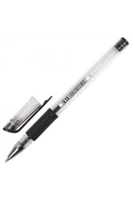 Ручка гелевая STAFF 141823 толщина линии 0, 35 мм., корпус прозрачный с резиновым держателем, цвет чернил: черный