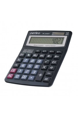 Калькулятор Perfeo PF-A4027 бухгалтерский, 12 разрядный, размер 13, 8х18, 7х3, 2 см, черный