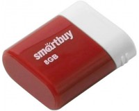 Флэш диск 8 GB USB 2.0 SmartBuy Lara Red с колпачком